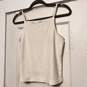 Madewell Cream Square Neck Cropped Tank XS